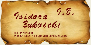 Isidora Bukvički vizit kartica